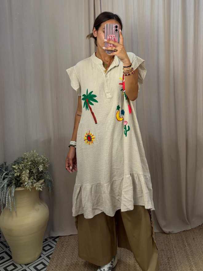 Vestido mini muselina