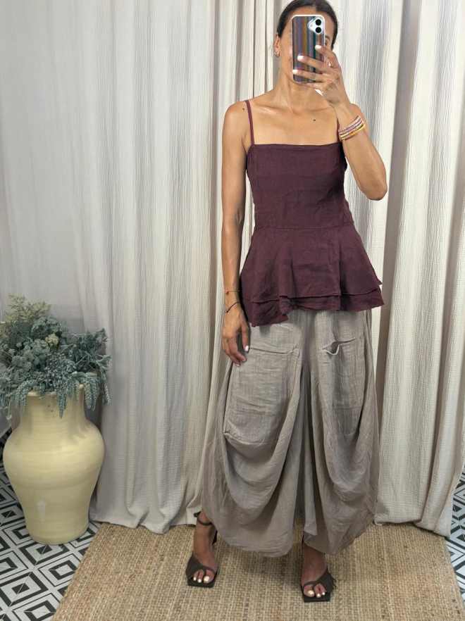 Falda bohemia bolsillos