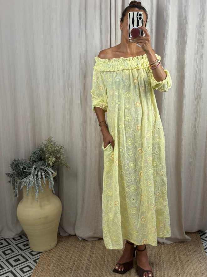 Vestido bordado inglés