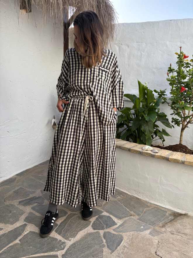 Total look vichy oversize