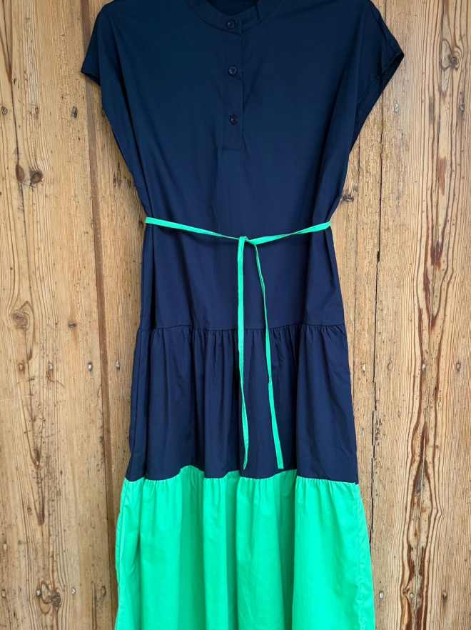 Vestido midi bicolor